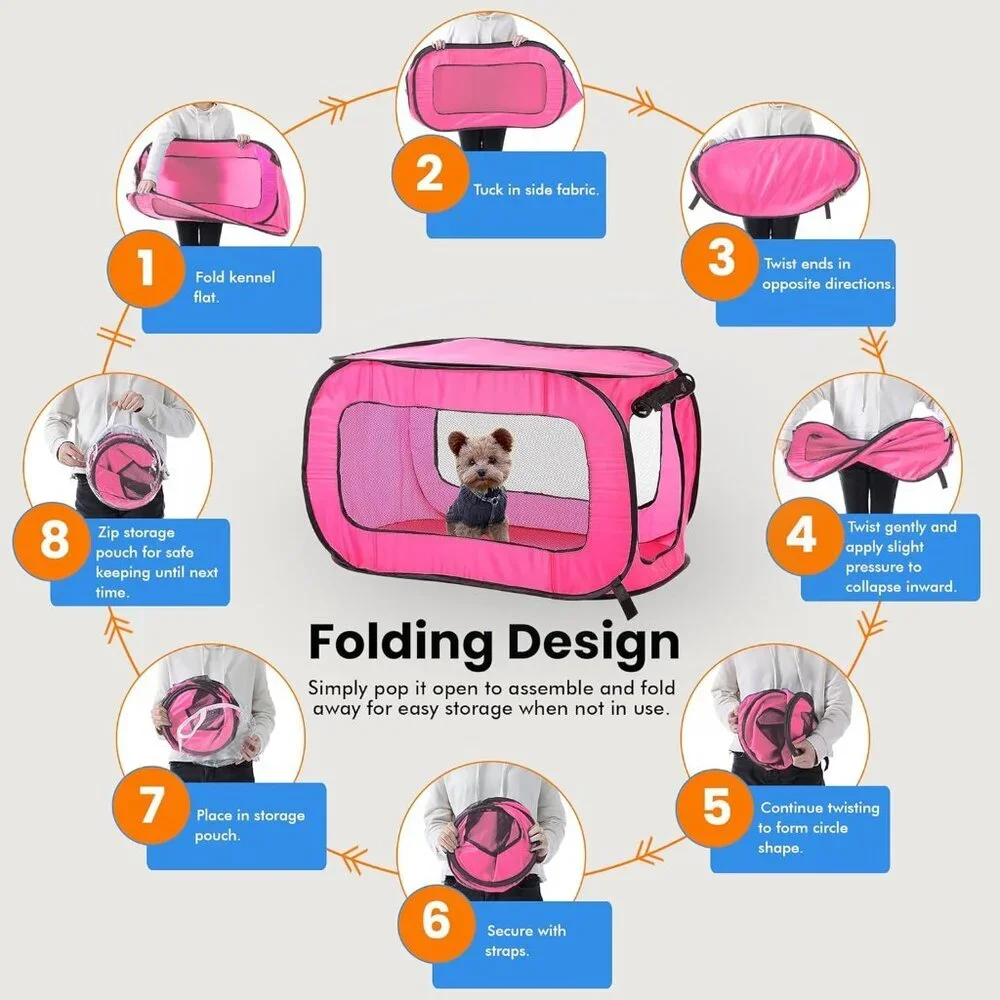 Collapsible Pet Travel Crate: Lightweight and Ventilated 24